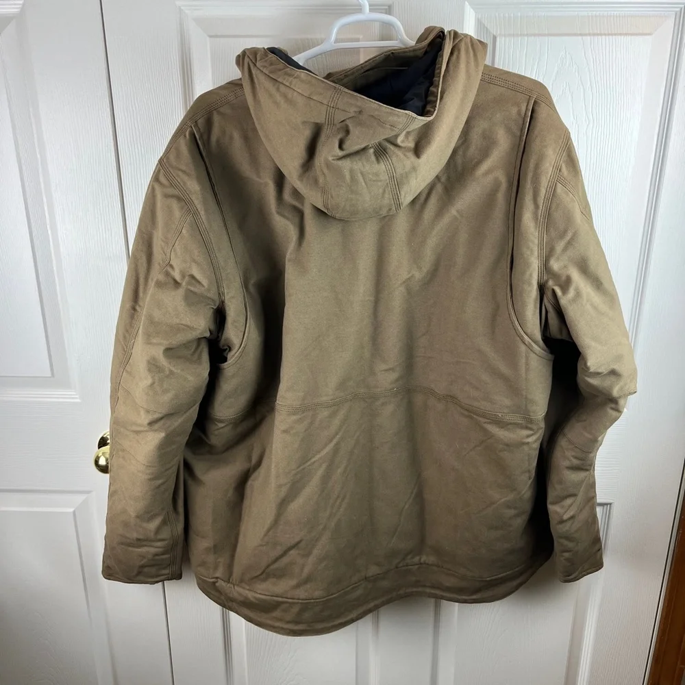 Men's Carhartt Cryder Full Swing Full Zip Jacket Hooded Tan Size 2XL Tall - Picture 4 of 5